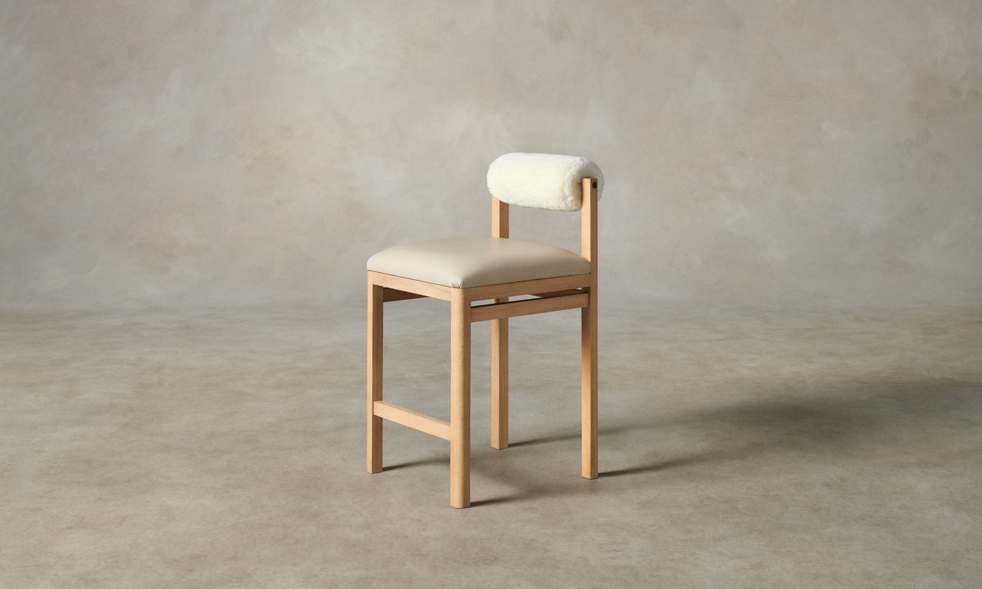 The Thayer Bar & Counter Stool - Costa Leather Sesame Seat with