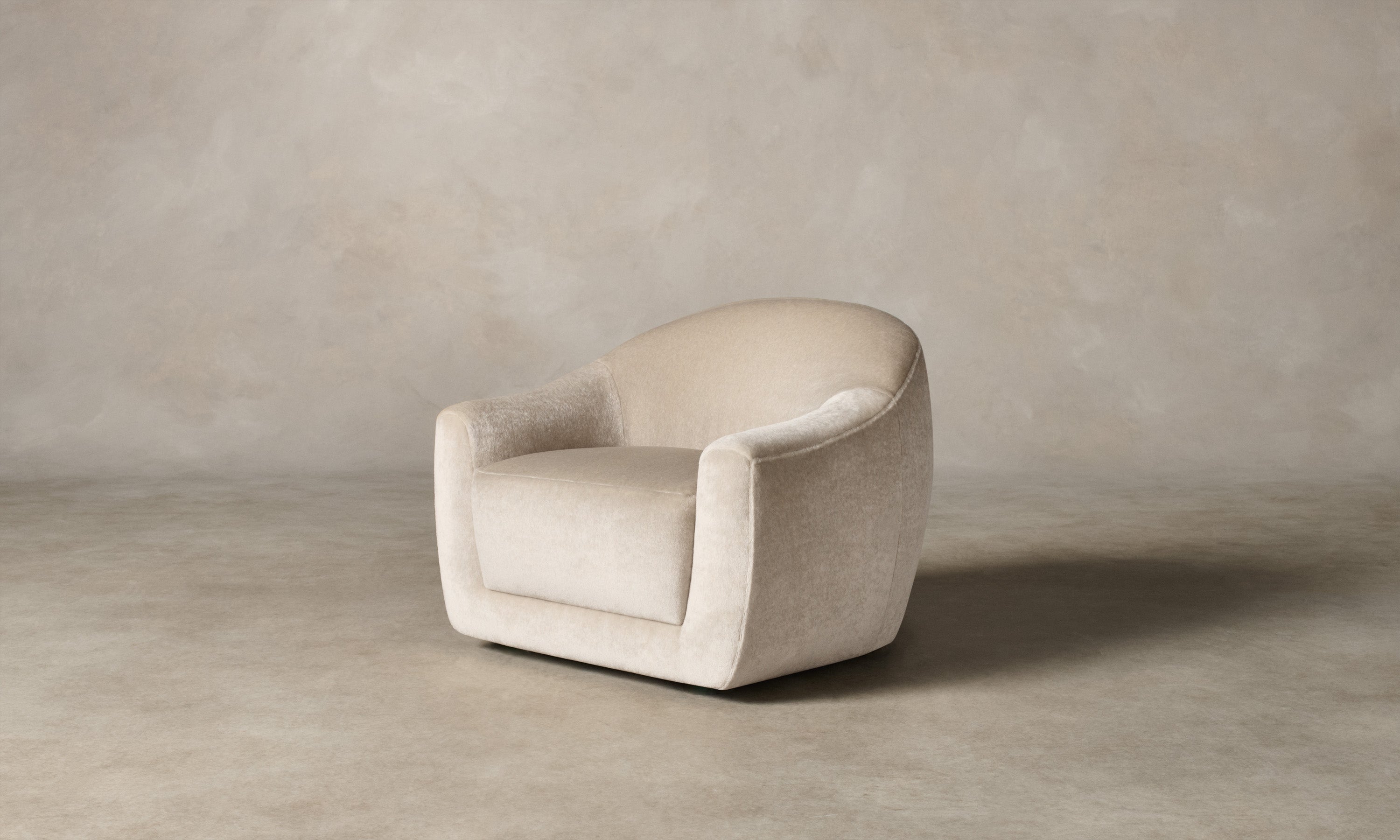 The Oliver Swivel Chair - Pebbled Leather Stone – Maiden Home