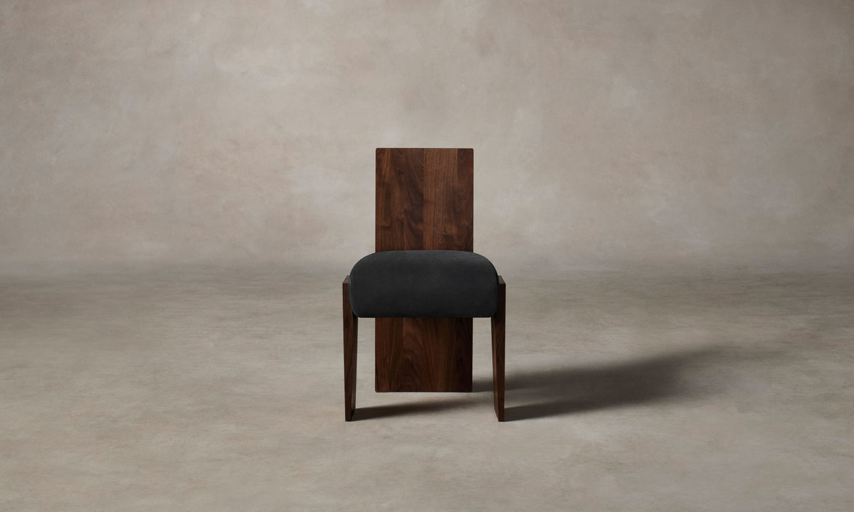 The Garrett Dining Chair - Pebbled Leather Ink