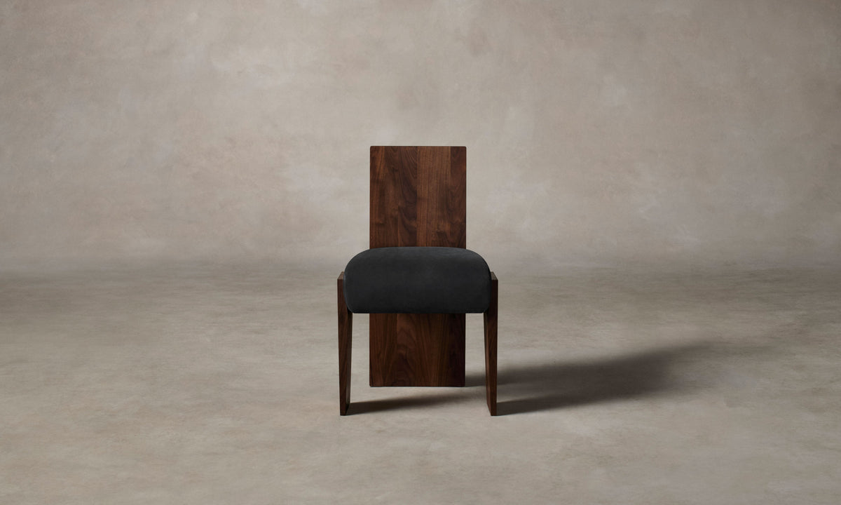 The Garrett Dining Chair - Pebbled Leather Ink