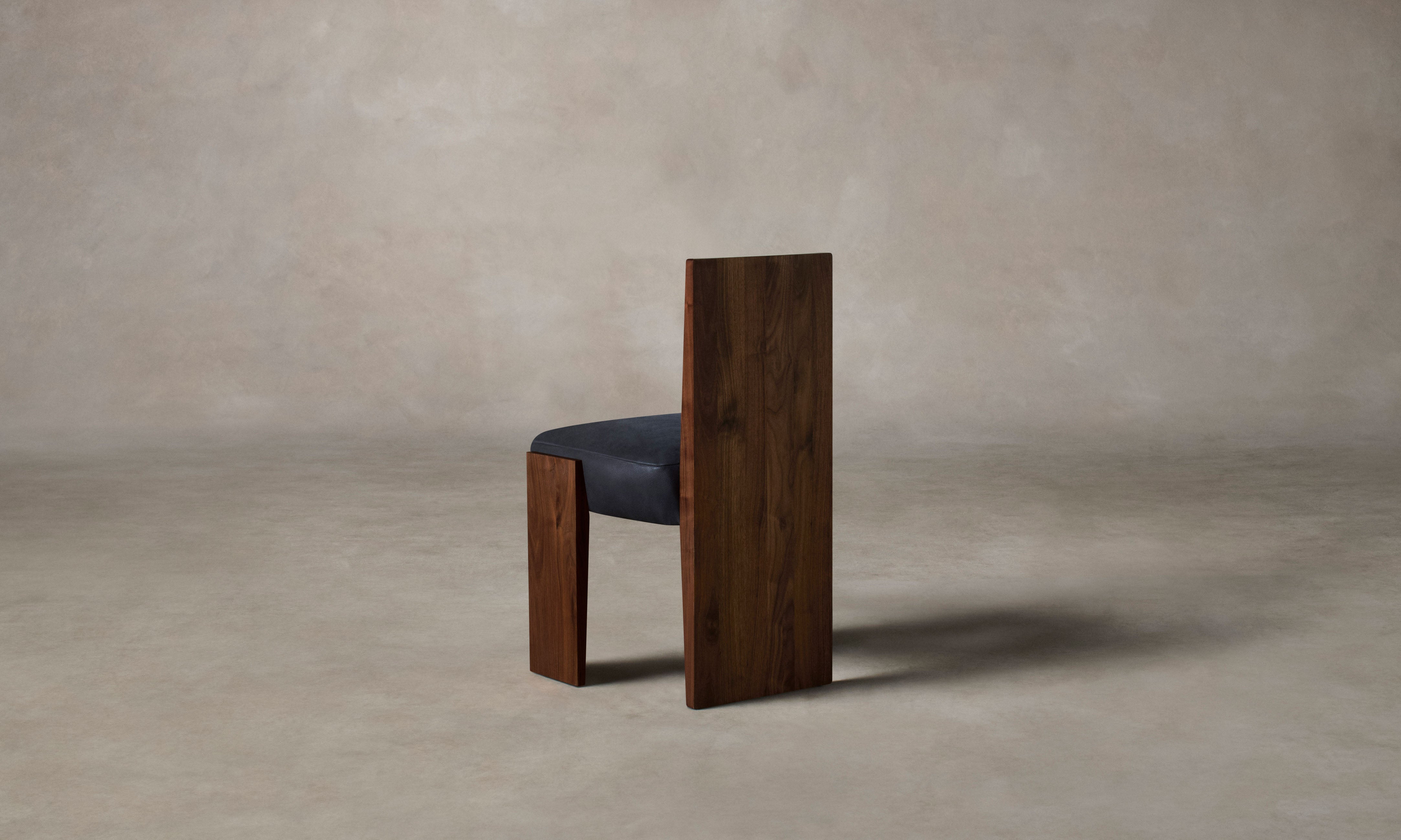 The Garrett Dining Chair - Pebbled Leather Ink – Maiden Home