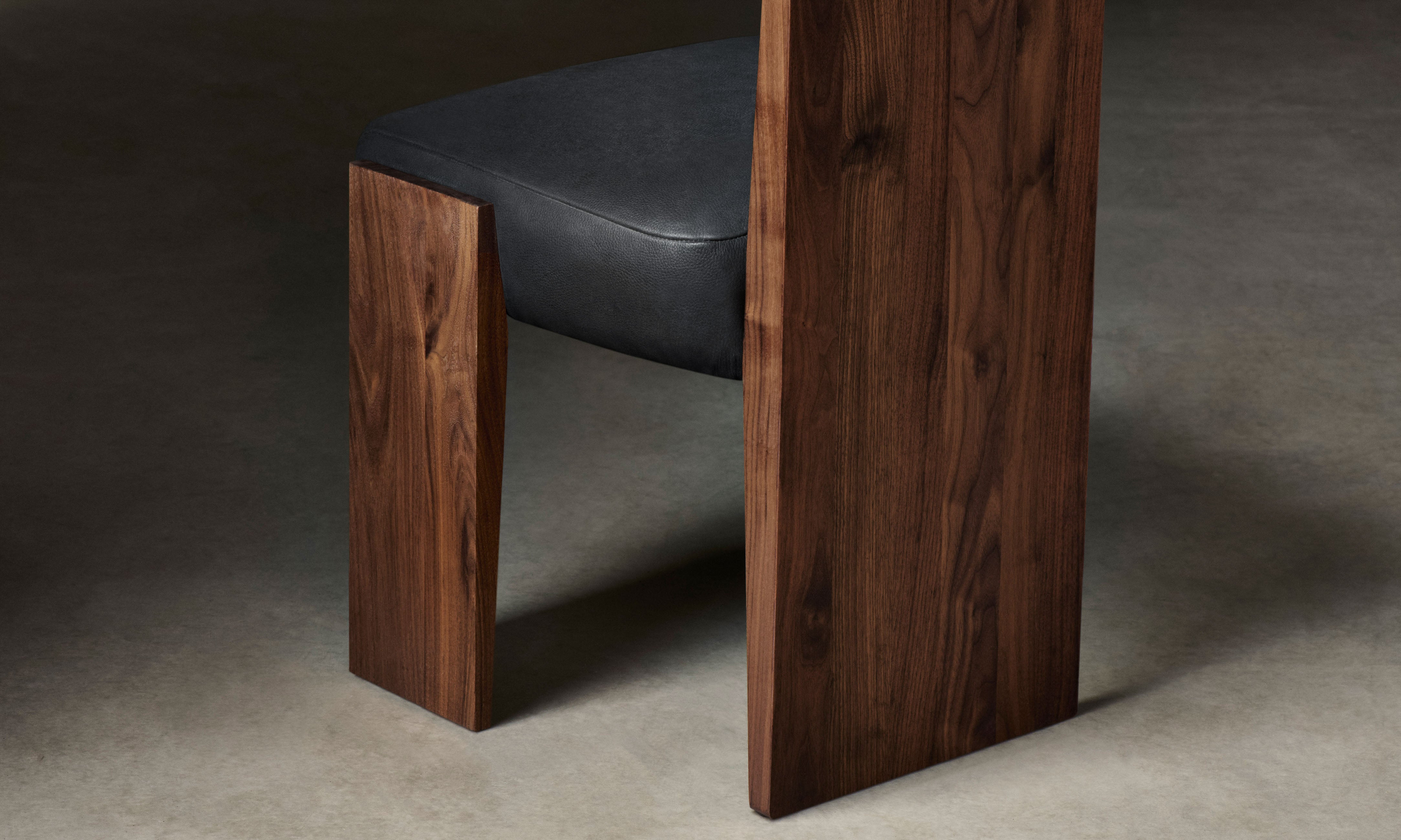 The Garrett Dining Chair - Pebbled Leather Ink – Maiden Home