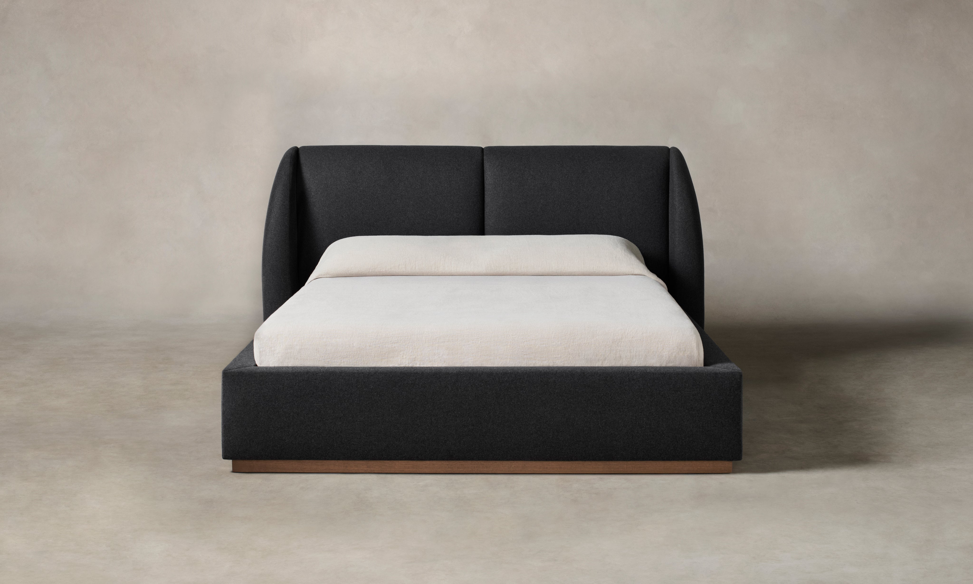 The Smith Bed - Italian Brushed Wool Pepper – Maiden Home