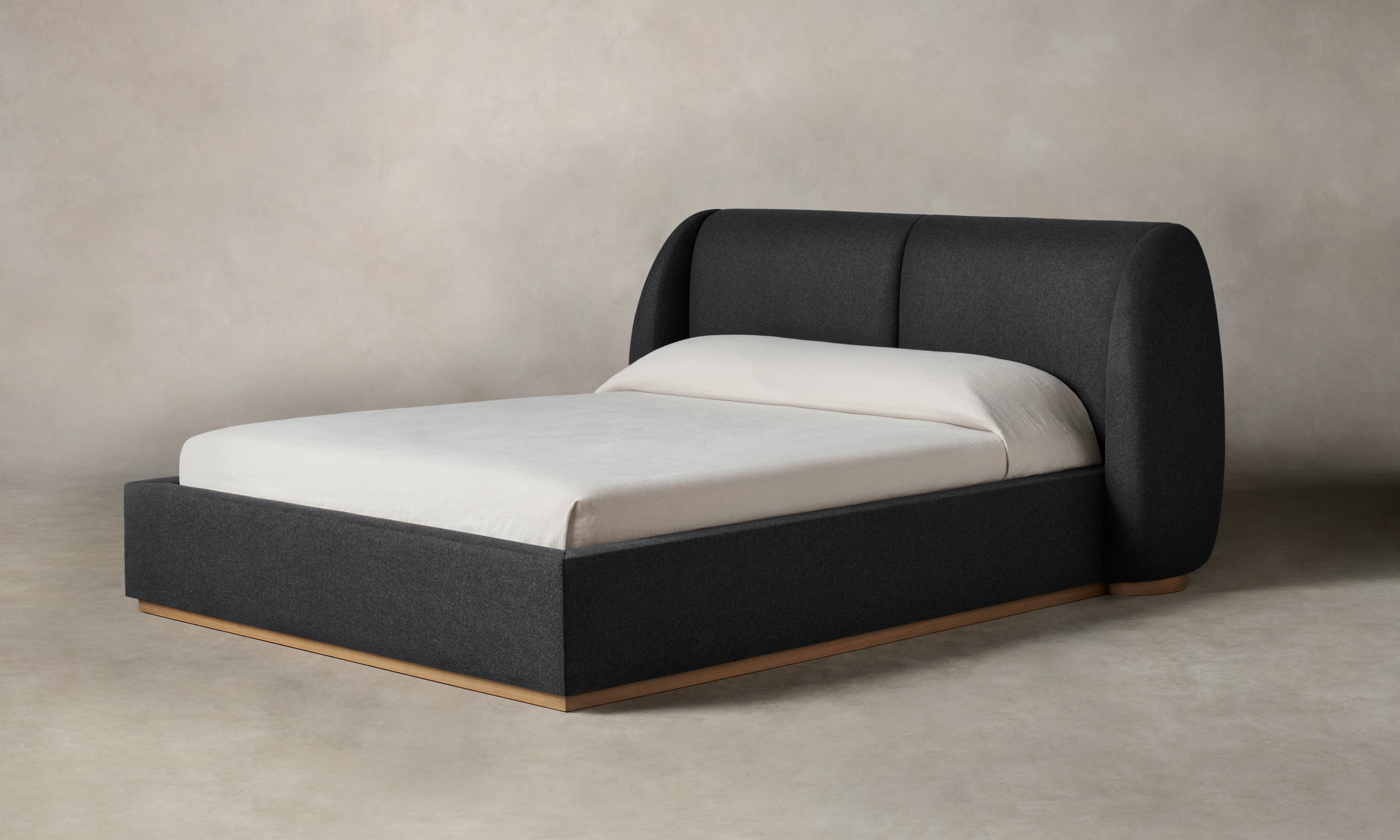 The Smith Bed - Italian Brushed Wool Pepper – Maiden Home