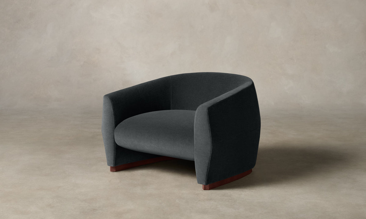 The Alpe Chair - Marled Alpaca Velvet Basalt