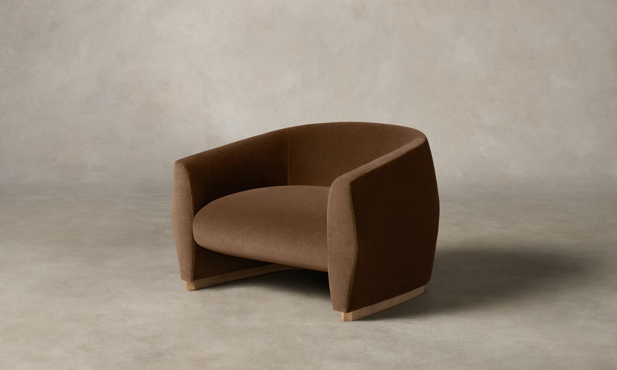 The Alpe Chair - Marled Alpaca Velvet Whiskey