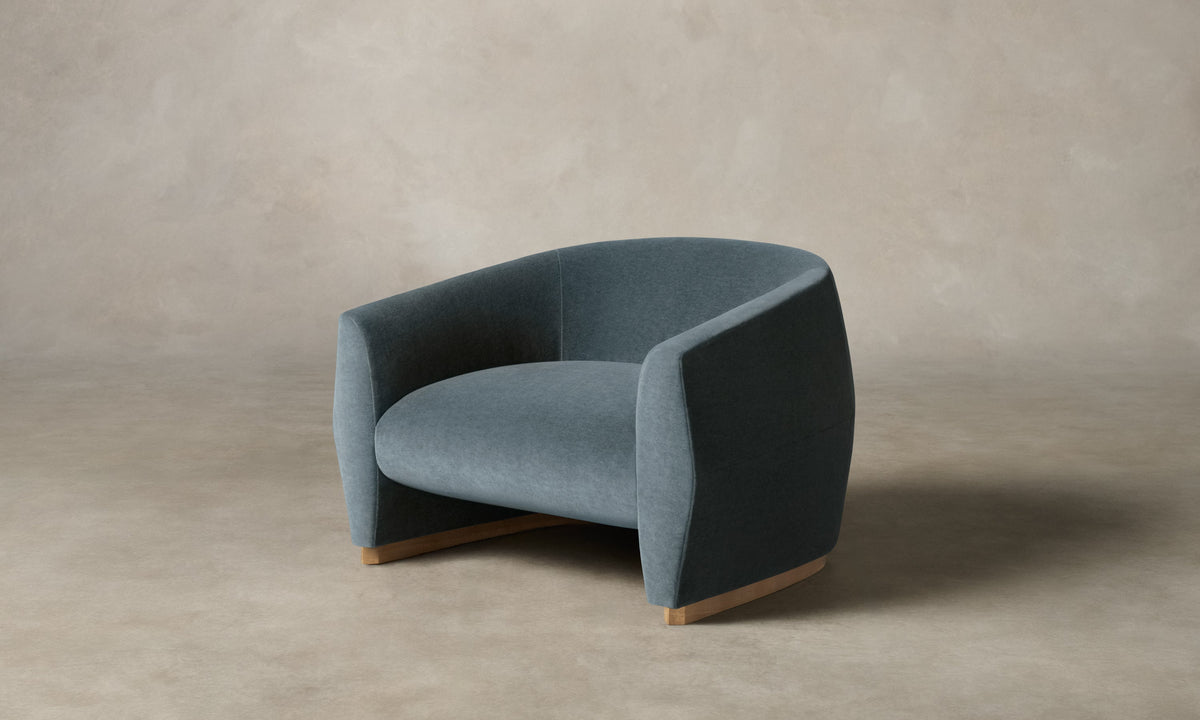 The Alpe Chair - Mohair Slate Blue