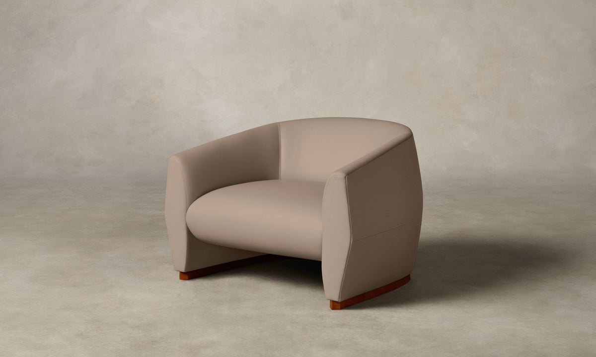 The Alpe Chair - Pebbled Leather Stone