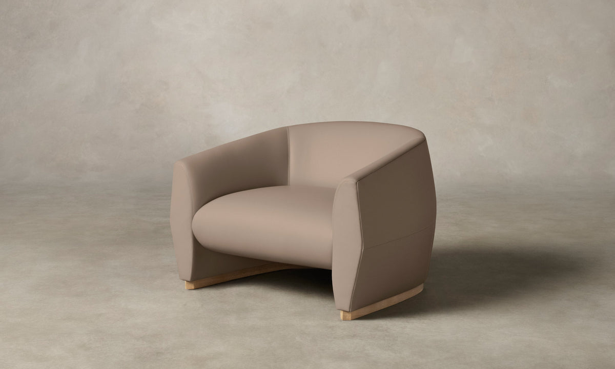 The Alpe Chair - Pebbled Leather Stone