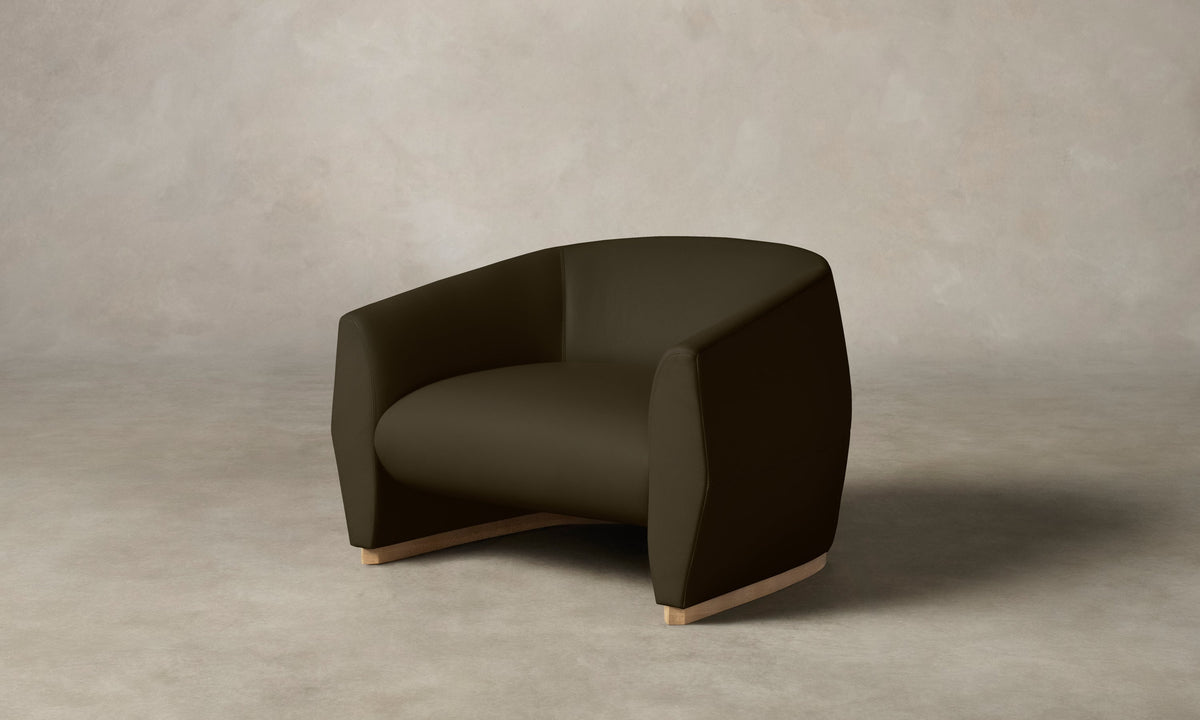 The Alpe Chair - Pebbled Leather Truffle