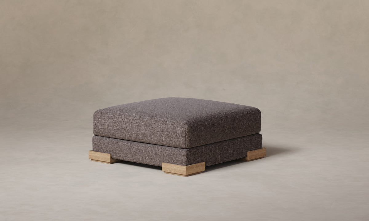 The Blair Ottoman - Heritage Belgian Linen Carob