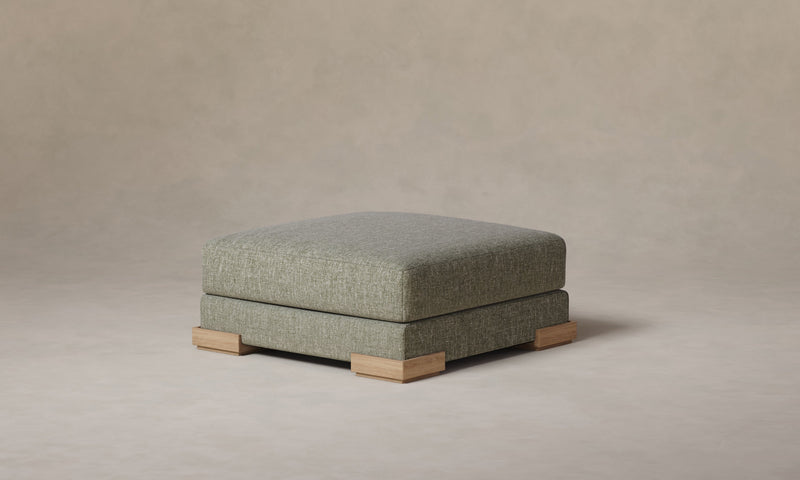 The Blair Ottoman - Heritage Belgian Linen Thyme