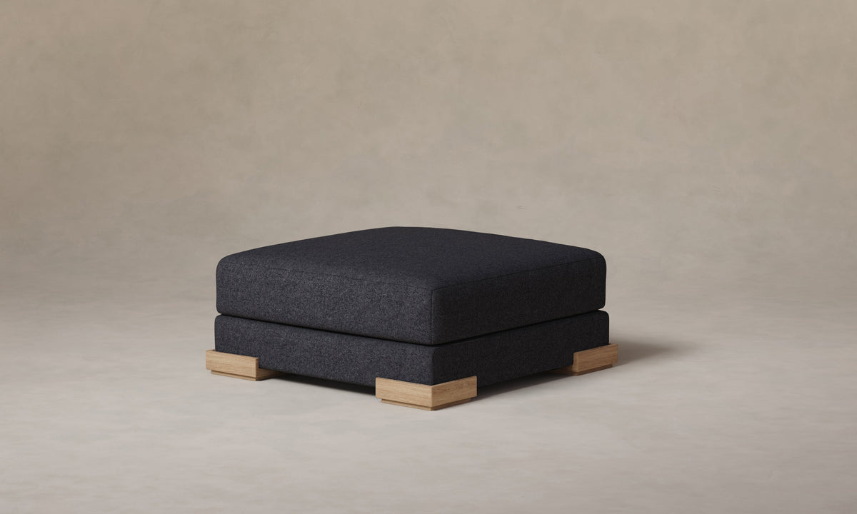 The Blair Ottoman - Italian Brushed Wool Pepper