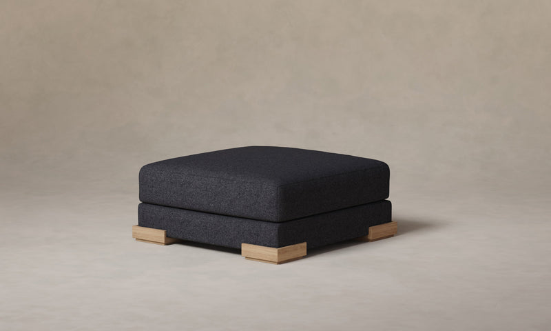 The Blair Ottoman - Italian Brushed Wool Pepper