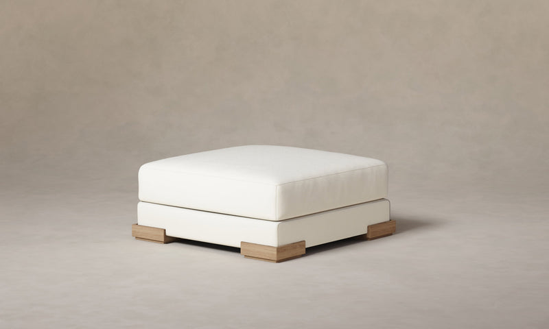 The Blair Ottoman - Italian Brushed Wool Vanilla