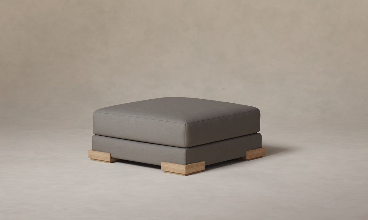 The Blair Ottoman - Nubuck Leather Asphalt
