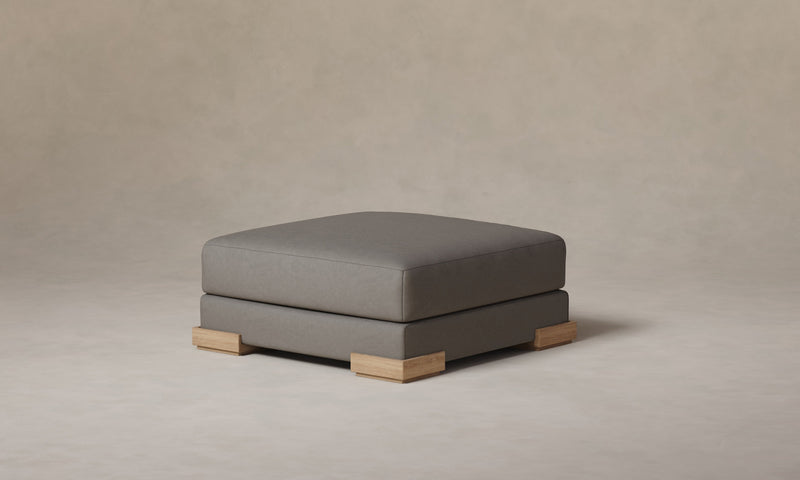 The Blair Ottoman - Nubuck Leather Asphalt