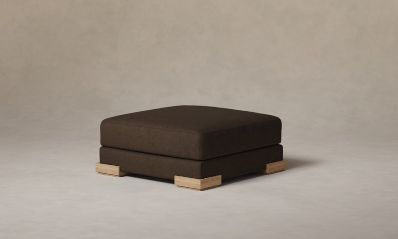 The Blair Ottoman - Nubuck Leather Espresso