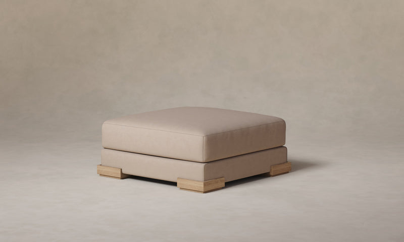 The Blair Ottoman - Nubuck Leather Fawn