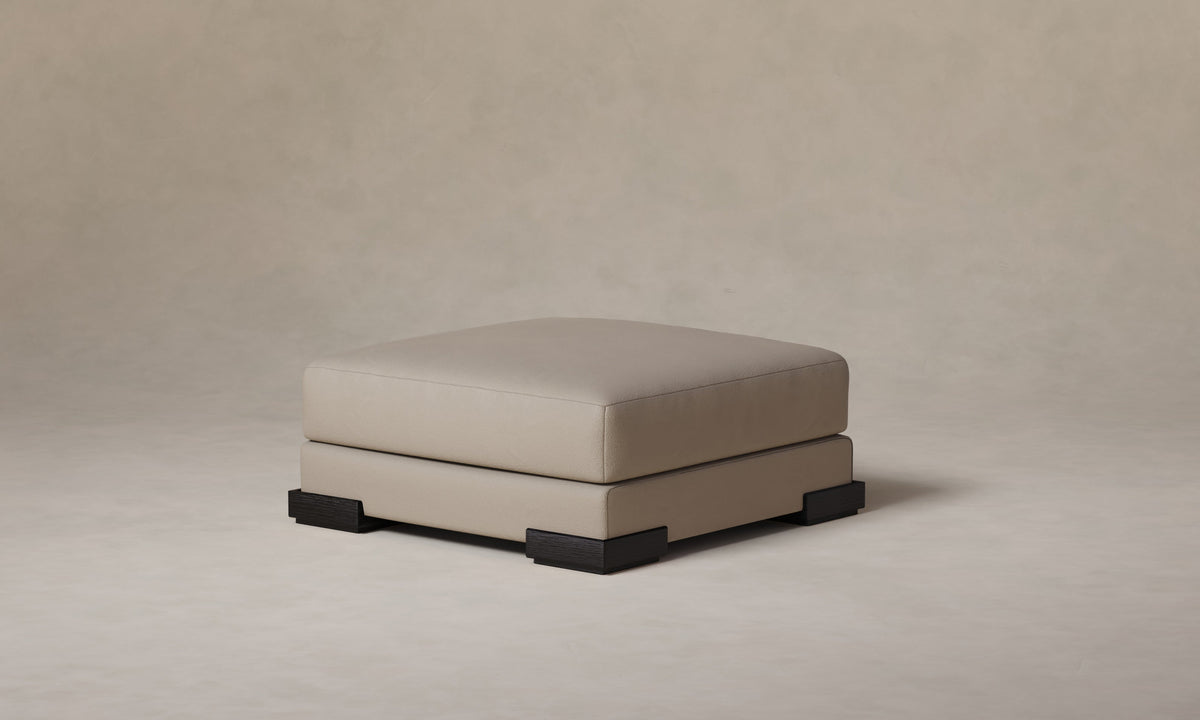 The Blair Ottoman - Pebbled Leather Stone
