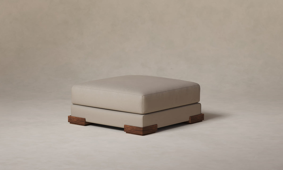 The Blair Ottoman - Pebbled Leather Stone