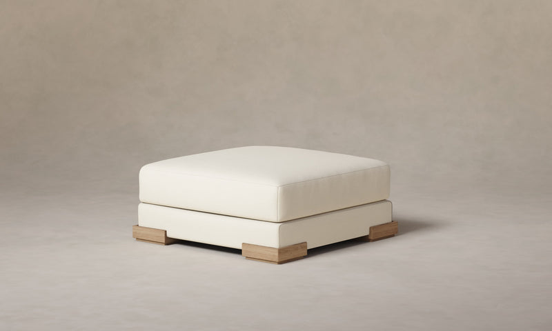 The Blair Ottoman - Pebbled Leather Swan