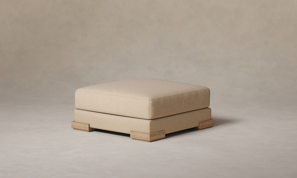 The Blair Ottoman - Performance Linen Weave Prairie