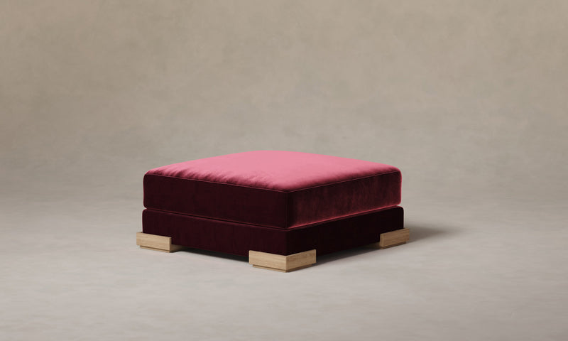 The Blair Ottoman - Performance Velvet Cabernet