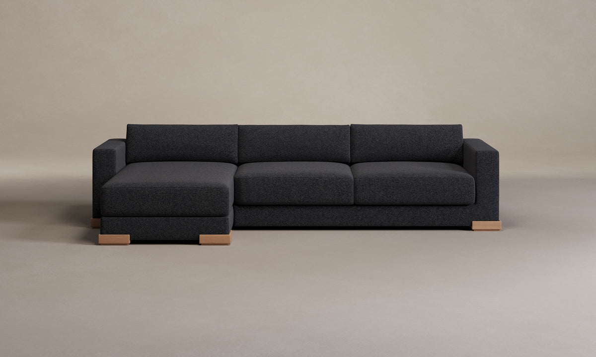 The Blair Sectional - Italian Brushed Wool Pepper