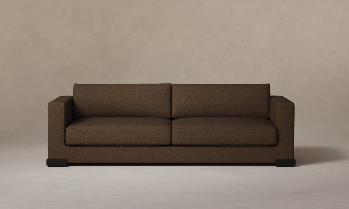The Blair Sofa in Italian Brushed Wool Cocoa with Blackened