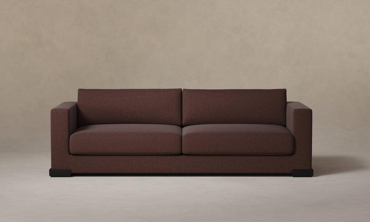 The Blair Sofa in Marled Alpaca Velvet Molasses with Blackened