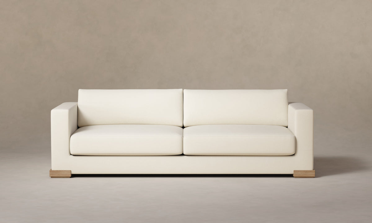 The Blair Sofa - Marled Alpaca Velvet Porcelain