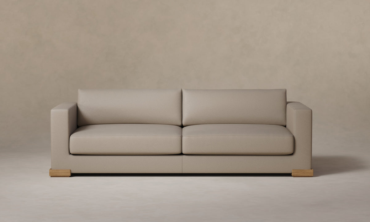 The Blair Sofa - Pebbled Leather Stone