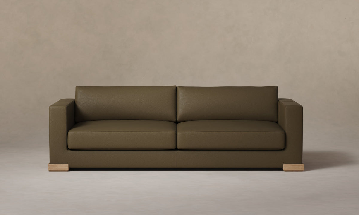 The Blair Sofa - Pebbled Leather Truffle