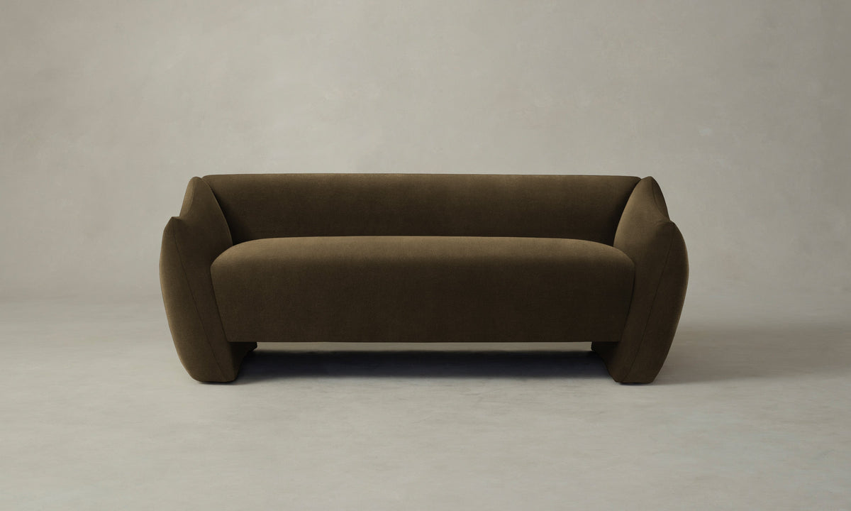 The Bond Settee - Marled Alpaca Velvet Marsh