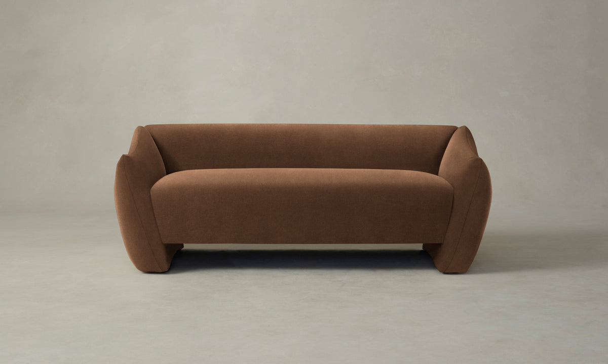 The Bond Settee - Marled Alpaca Velvet Whiskey