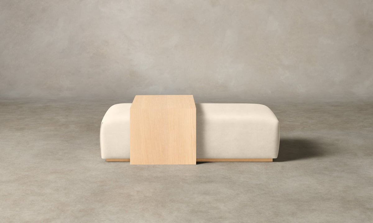 The Bowery Ottoman - Costa Leather Sesame