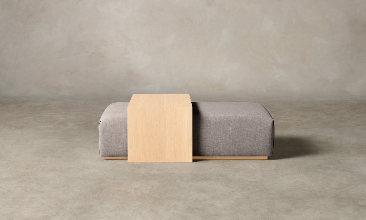 The Bowery Ottoman - Heritage Belgian Linen Agate