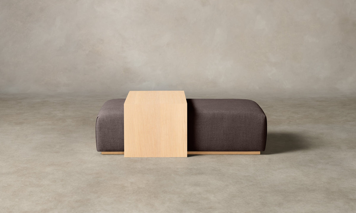 The Bowery Ottoman - Heritage Belgian Linen Carob