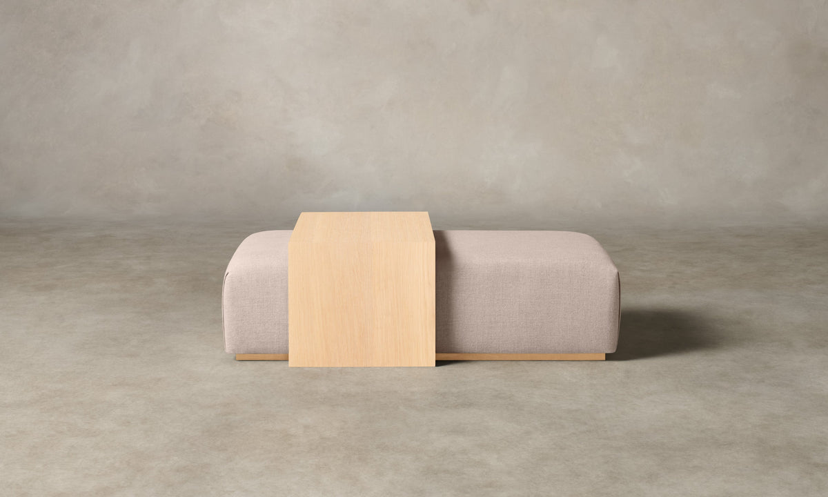 The Bowery Ottoman - Heritage Belgian Linen Petal