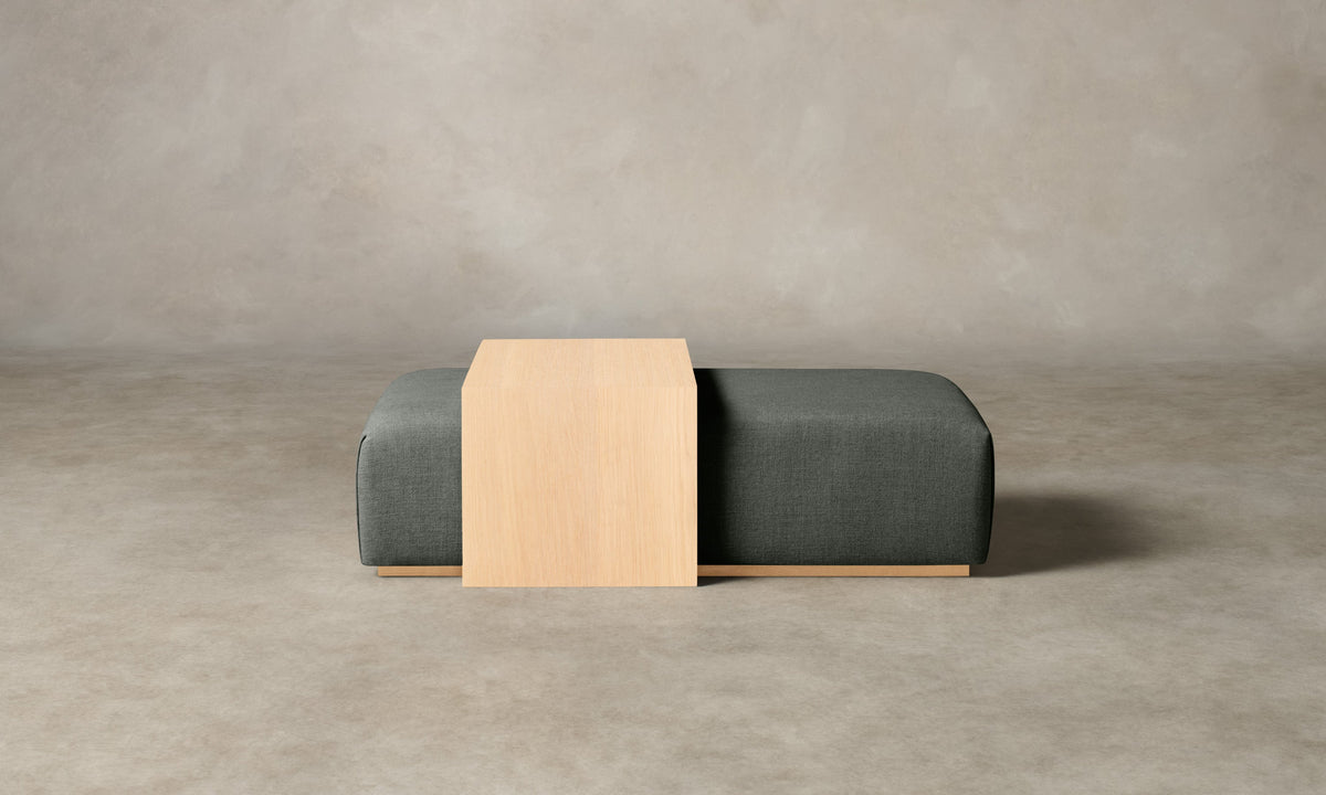 The Bowery Ottoman - Heritage Belgian Linen Thyme