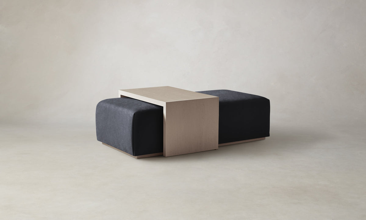 The Bowery Ottoman - Marled Alpaca Velvet Nightfall