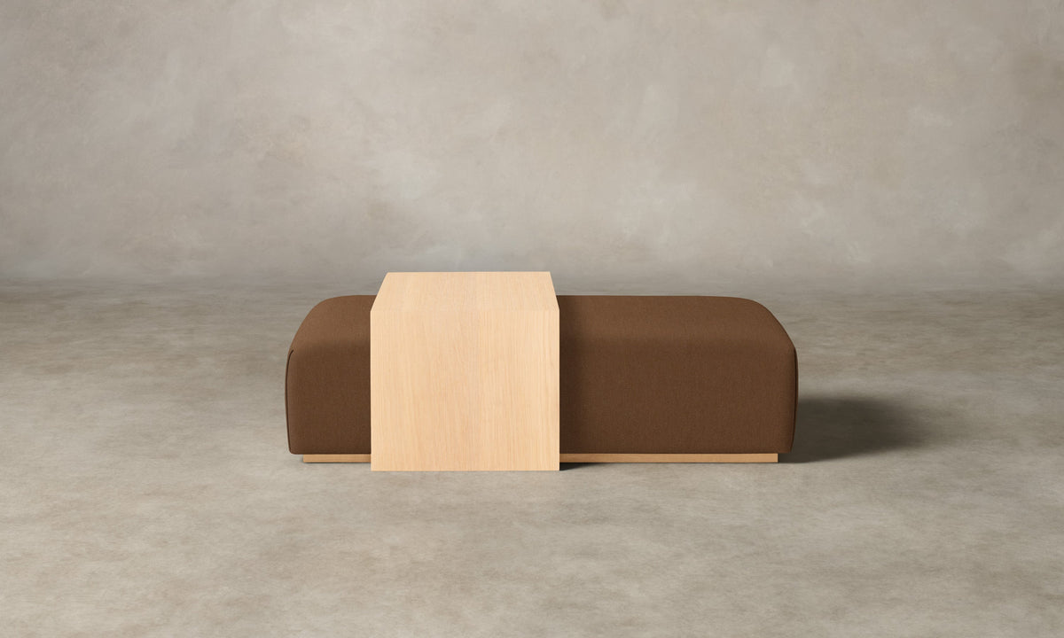 The Bowery Ottoman - Marled Alpaca Velvet Whiskey
