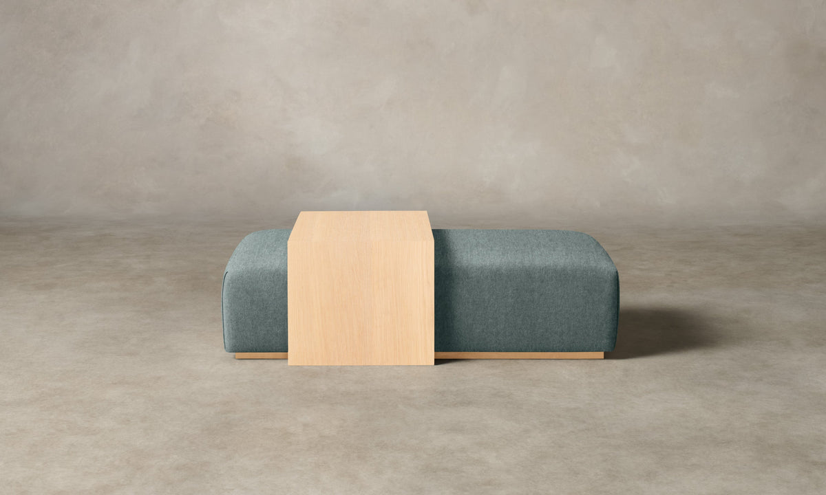 The Bowery Ottoman - Mohair Slate Blue