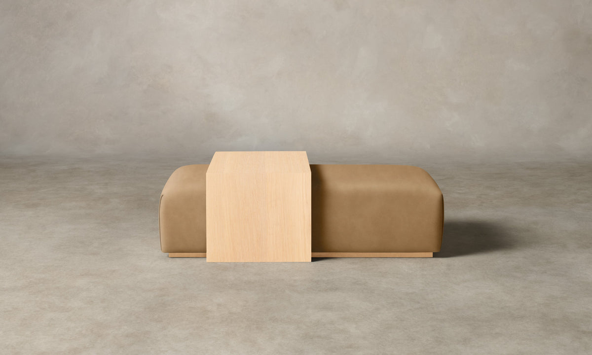 The Bowery Ottoman - Nubuck Leather Rye
