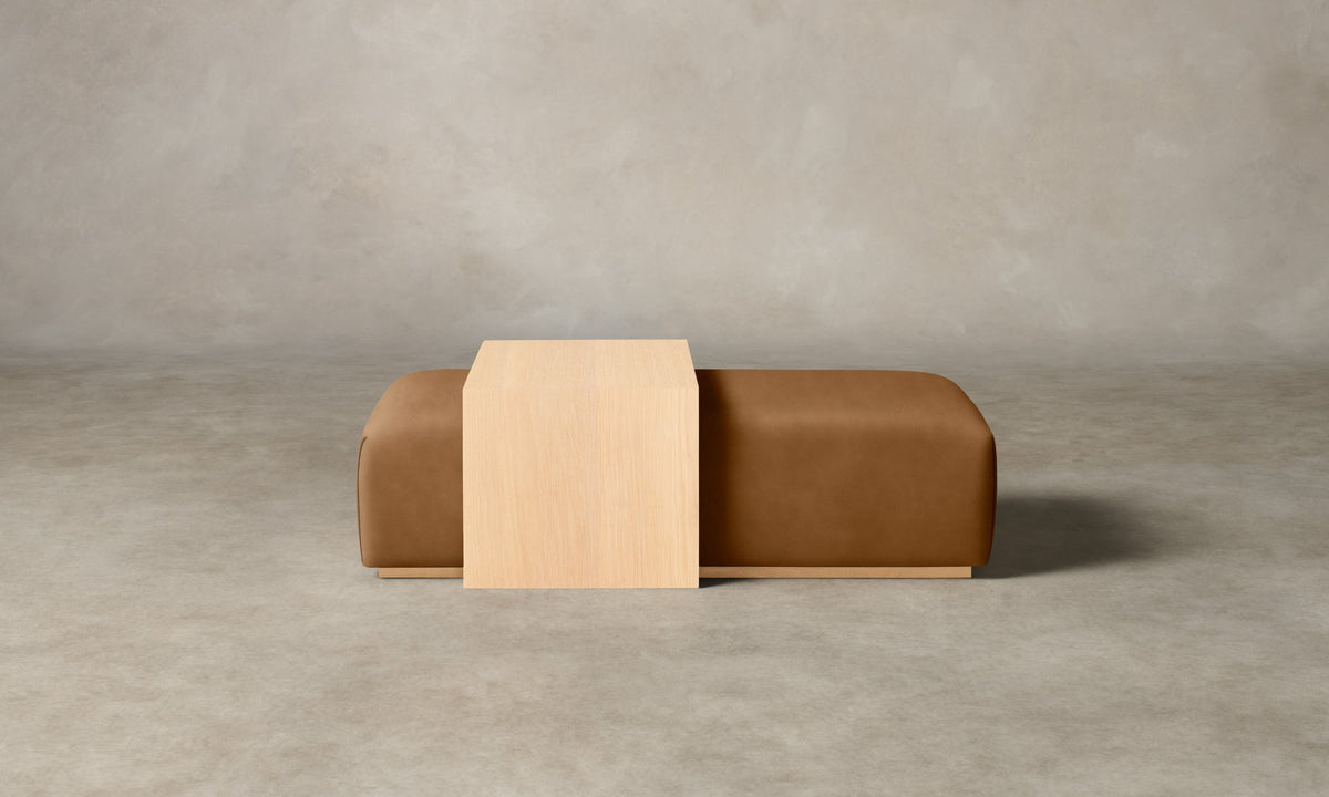 The Bowery Ottoman - Nubuck Leather Saddle