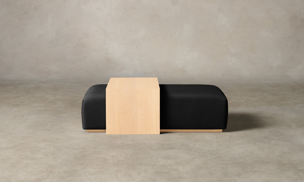 The Bowery Ottoman - Pebbled Leather Ink