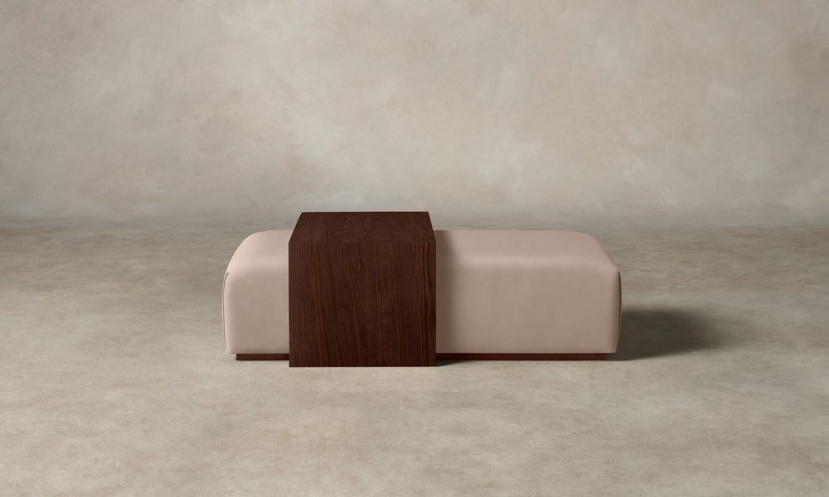 The Bowery Ottoman - Pebbled Leather Stone