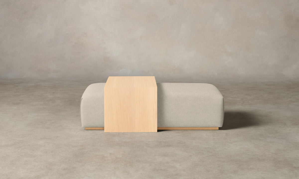 The Bowery Ottoman - Performance Linen Weave Beige