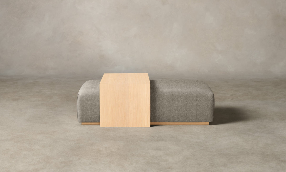The Bowery Ottoman - Performance Tweed Oatmeal